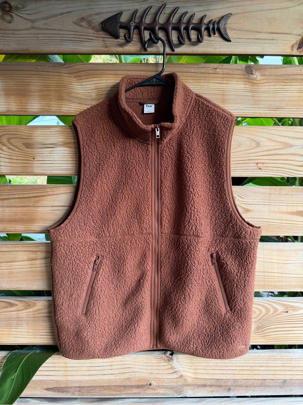 TNA Men's Rust Brown Fleece Vest